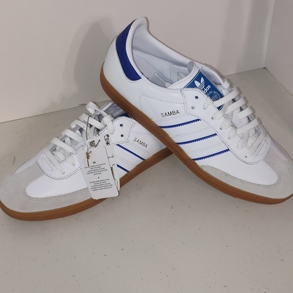adidas Other - Adidas Samba Original Sneakers White Lucid Blue Size men's 11.5